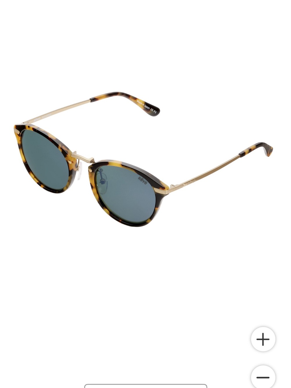 Revo Tortoiseshell and Gold Round Sunglasses with Green Lenses